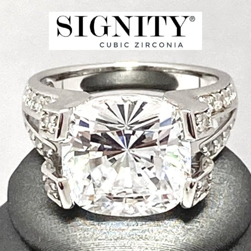 925 Sterling Silver, Signity Diamond CZ Ring